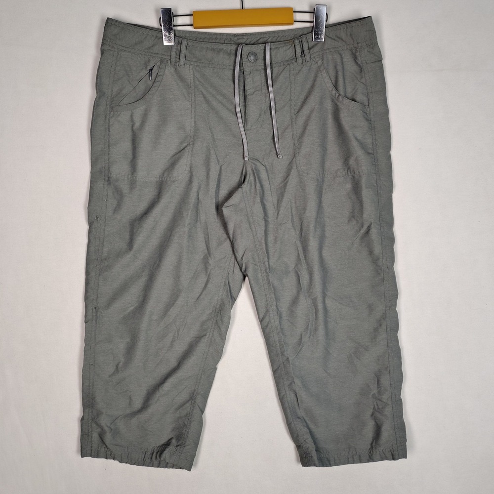 The North Face Womens 16 Gray Cropped Hiking Pants Nylon Outdoor Capri Trousers